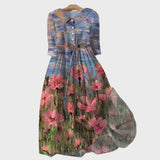 Impressionistliku Mustriga Kleid