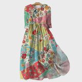 Lilleline Värviline Patchwork Kleit