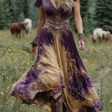Serena - Lühike Maxi Lilleline Kleid