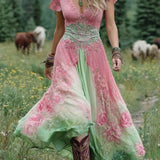 Serena - Lühike Maxi Lilleline Kleid
