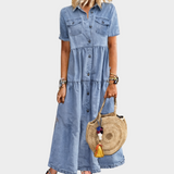 Pehme denimkleit koos nööpidega