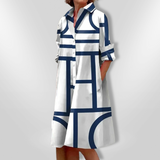 Helena - Geomeetriline Midi Kleid
