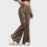 Francisca - Leopardimustriga bootcut püksid