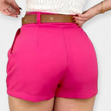 Kõrge Vöökohtadega Plisseeritud Lühikesed Püksid