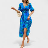 Clara - Elegantne Lilledes Midi Kleid
