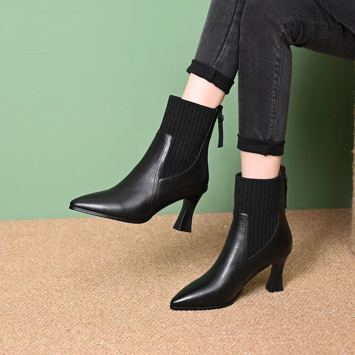 Clara - Platvormiga nahast saapad