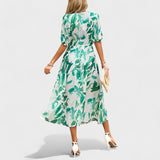 Clara - Elegantne Lilledes Midi Kleid