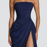 Adriana - Pikad Drapeeritud Kleit Kõrge Lõhiku