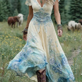 Serena - Lühike Maxi Lilleline Kleid