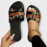 Jenevra - Leopardimuster risti tõmblukuga sandaalid
