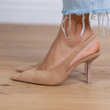 Marlena - Nude slingback kingad õhukese kontsaga