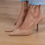 Marlena - Nude slingback kingad õhukese kontsaga