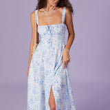 Renata - Midi Kleid Sinine Lilleline