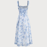 Renata - Midi Kleid Sinine Lilleline